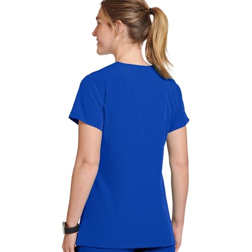 Jockey Women's Scrubs Women's V-Neck Crossover Scrub Top, Royal Blue, M