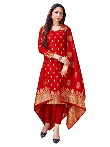 Indian Pakistani Women's Readymade Dress| Banarasi Art Silk Woven Salwar Kameez | Silk Dupatta Stitched Suit Indian Pakistani Women's Readymade Dress| Banarasi Art Silk Woven Salwar Kameez | Silk Dupatta Stitched Suit