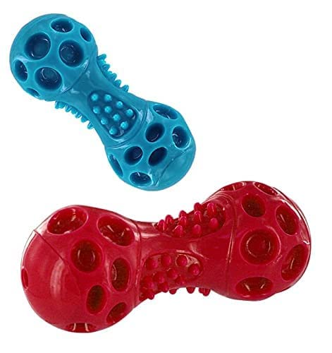 Pups&Pets Dog Chew Toys for Aggressive Chewers, Bite Resistant Dog Squeaky Toys Durable Soft Rubber Dumbbell Dog Teething Toys Floating Dog Toy Ideal for Pool Use Best for Small and Medium Breeds (B09V32HZ5H) Amazon Price History, Amazon Price Tracker