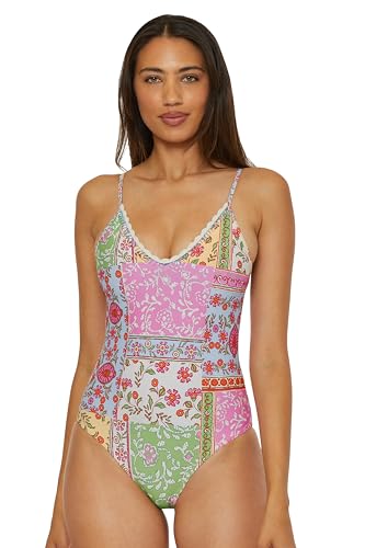 Lucky Brand Women's Standard Seville Maillot One Piece Swimsuit, Adjustable, Bathing Suits, Multicolor