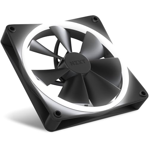 Image of NZXT F140 RGB Fans - RF-R14SF-B1 - Advanced Lighting Customization - Whisper Quiet Cooling - Single (Fan & Controller Required & NOT Included) - 140mm Fan - Black