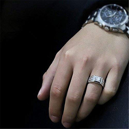 Anéis masculinos de simulação de diamantes imitação de pedra preciosa embutida para anel joia presen