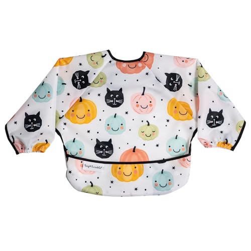 Image of Tiny Twinkle Long Sleeve Bib for Babies & Toddlers | Waterproof Smock Bib for Eating | Machine Washable & Mess-Proof Feeding Essentials | Newborn Shower Gift (Pumpkins, 6-24M)