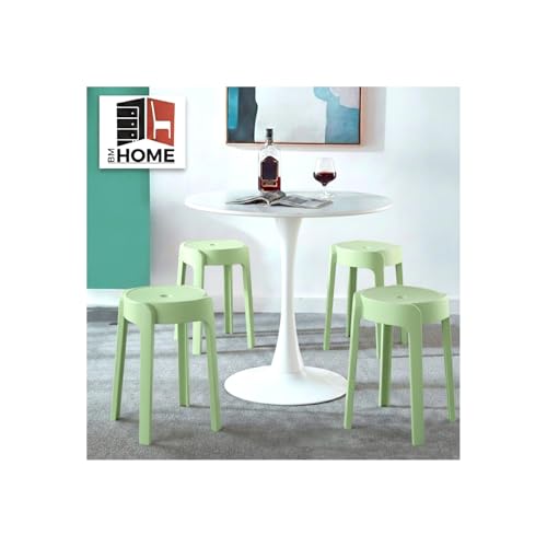 Tabourets gigognes empilables BM Home en plastique vert pour la maison - 3