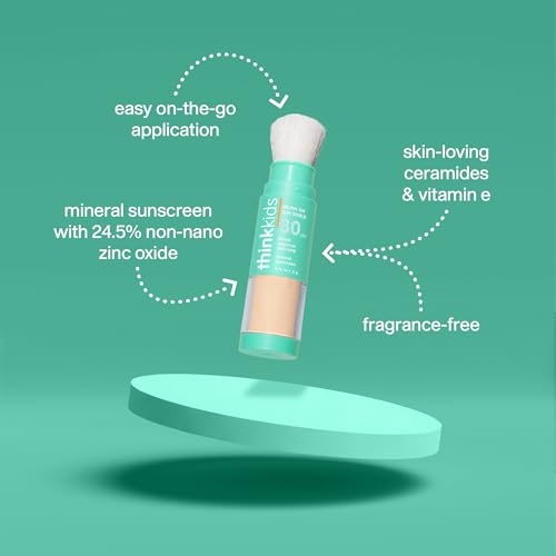 Thinkkids Brush-On Sun Shield Powder Sunscreen for Kids, SPF 30, Zinc Oxide Alternate view
