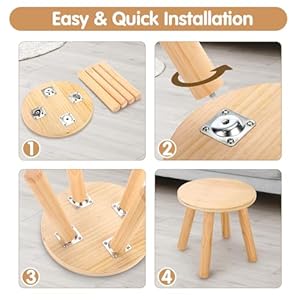 Wooden Step Stools for Kids, 10 Inch Solid Kids Chairs Perfect Matched Sensory Table, Multi-Purpose Children Sitting Stool for Playroom Bathroom (Natural, 2 Pack) Wooden Step Stools for Kids 10 Inch Solid Kids Chairs Perfect Matched Sensory Table Multi Purpose Children Sitting Stool for Playroom Bathroom Natural 2 Pack