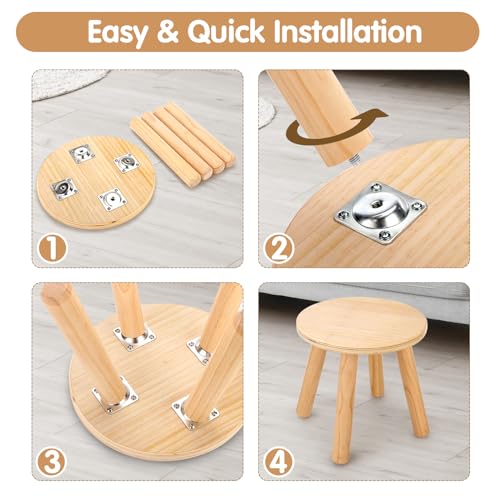 Wooden-Step-Stools-for-Kids-10-Inch-Solid-Kids-Chairs-Perfect-Matched-Sensory-Table-Multi-Purpose-Children-Sitting-Stool-for-Playroom-Bathroom-Natural-2-Pack Wooden Step Stools for Kids 10 Inch Solid Kids Chairs Perfect Matched Sensory Table Multi Purpose Children Sitting Stool for Playroom Bathroom Natural 2 Pack