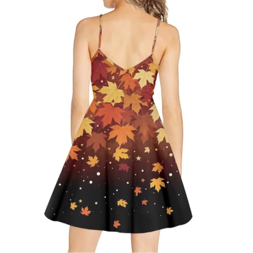 Image of Women's Spaghetti Strap Dress Summer Casual Swing Sundress Girls Beachwear Swing Mini Dress