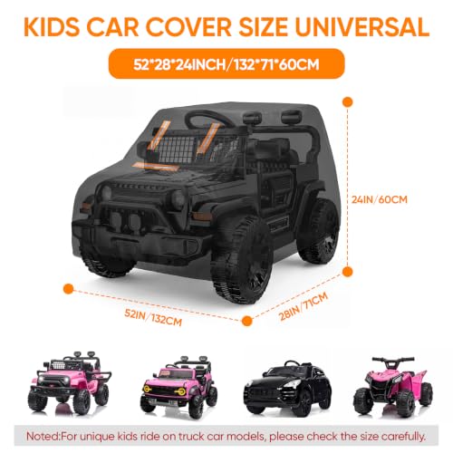 Image of Kids Ride On Toy Car Cover, Kids Electric Car Cover, 52 inch L x 28 inch W x 24 inch H