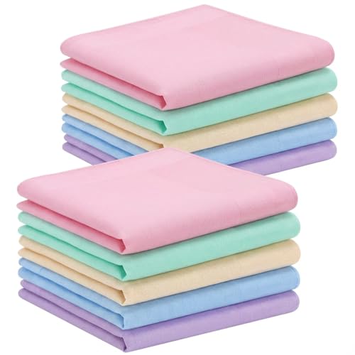 10 Pieces 100% 60S Cotton Handkerchiefs for Womens Soft Solid Candy Color Ladies Hankies for Women Pocket Square Towel Womens Tea Party Weddings Ladies Cotton Handkerchiefs 16x16inch/40x40cm