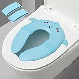 PandaEar Portable Potty Seat for Toddlers Travel, Foldable Potty Seat for Toddler Kids, Non-Slip, Fits Round & Oval Toilets - Ideal for Boys & Girls Potty Training - Includes Free Travel Bag