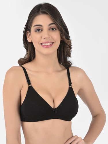 Image of Softline Women's Cotton Blend Wire-Free Non-Padded Plunge Bra Combo | Comfortable & Breathable Everyday Wear (Pack of 2)