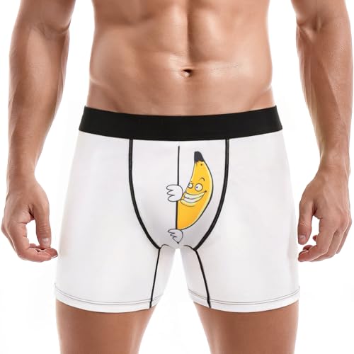 Mens Funny Boxer briefs Hilarious Gag Gifts, Mens Novelty Underwear Boxer Briefs No Fly