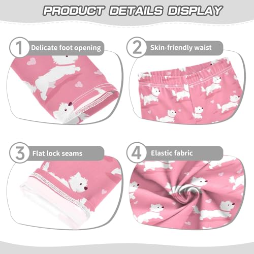 Pink Dog Heart Girls Leggings Soft Stretch Workout Yoga Dance Pants for Kids Casual Tights3