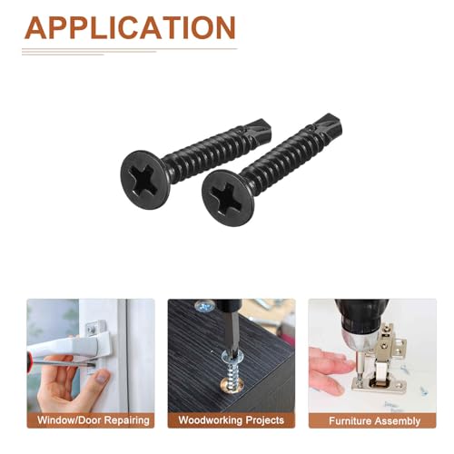 Tornillos autoperforantes ST4.2x25mm 100 unidades negro miniatura 5