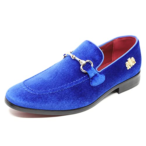 Image of Men's Velvet Designer Classic Dress Tuxedo Smoking Slipper Loafers Slip On Shoes SM-56