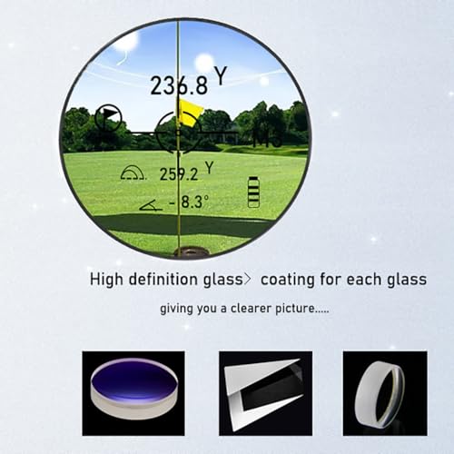 HIREED Golf Rangefinder with Slope Switch ,1200 Yards Laser Range Finder for Golfing/Hunting ,7X Magnification Strong Magnet Rechargeable Range Finders Golf Continuous Scan Flag Lock Vibration - Image 4