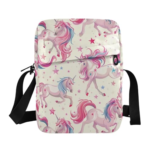 KLL Peach Cartoon Unicorns messenger bag for women crossbody Vegan Leather men shoulder bag Shopping Ladies Shoulder Handbags