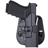 TEGE Glock 19 19X 23 32 45 Paddle Holster(Gen 1-5), Tactical Outside Waistband Open Carry Holster Custom-Molded Fit G19 G19X G23 G32(Gen 1 2 3 4 5), RH