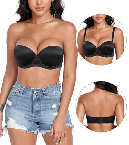 DotVol Women's Multiway Push Up Convertible Underwire Strapless Bra Thick Padded Everyday Bra2