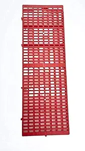 PSK PET MART Plastic Mat Dog Cage Flooring, Goat Flooring Size: 1X3 Feet 'Good for Dog Goat Rabbit & Guinea Pigs' NO Wooden Box.ONLY Flooring. (Red Color) (10 PCS)