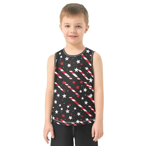 Boys Tank Top Shirts USA Flag Style Stars and Stripes Sleeveless T-Shirts Crew Neck for Kids Clothing Children2