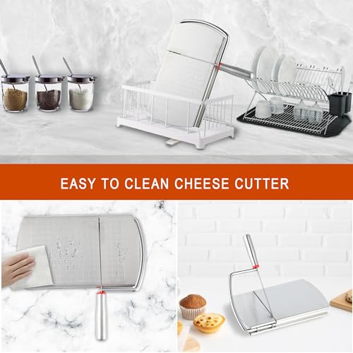 Cheese Slicer with 2 PCS Knife, Multipurpose Cheese Cutter Stainless Steel Cheese Slicers with 2 PCS Cheese Knives Set by Faat3 Coi4 - Image 7