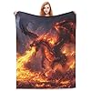 Dragon Blanket Fire Dragon Decor Throw Blanket Cozy Plush Flannel Fleece Warm Soft Lightweight Fuzzy Blanket Dragon Lovers Gifts for Boys Girls Teens Women for Bed Sofa Couch 40"X50" #2