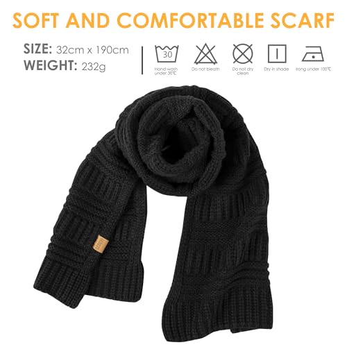 REDESS Women's Long Knit Scarf Winter Warm Big Wrap Thick Winter Cashmere Wool Large Chunky Scarf or Women2