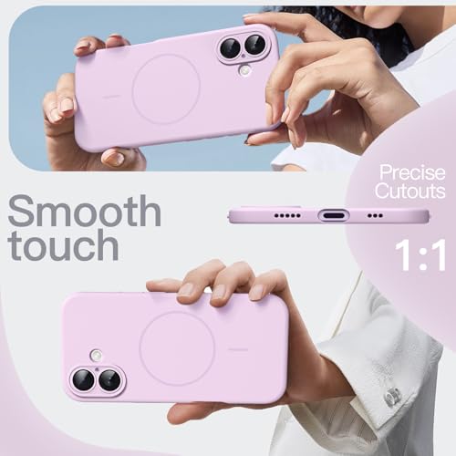 Image of JETech Magnetic Silicone Case for iPhone 17, Purple | Compatible with MagSafe, Silky Soft Touch, Full Camera Lens Protection, Shock Absorbing Phone Cover