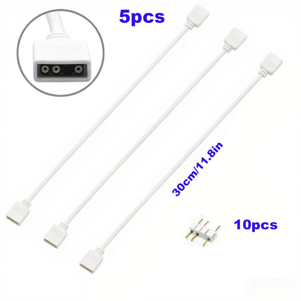 Câble répartiteur ARGB 5V 3 broches 30 cm blanc pour ventilateurs PC RGB et bandes LED