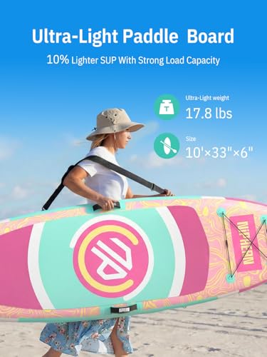 Image of Niphean 10' Inflatable Paddle Board, Ultra-Light SUP for Beginners