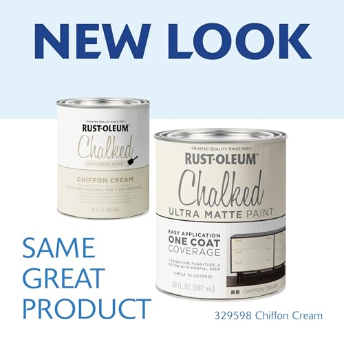 Image of Rust-Oleum Chiffon Cream Chalked All-in-One Ultra Matte Paint | One Coat Coverage | No Primer, Sanding, Or Topcoat Needed | Easy Clean Up | Made in USA | 30 OZ