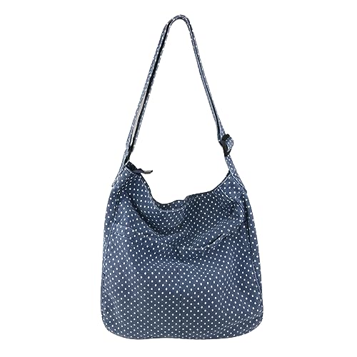 Image of Canvas Hobo Crossbody Shoulder Tote Bag for Women and Men W /Multi-pocket Casual Purse Messenger Bags Travel Work