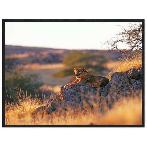 Artful Walls Magnificent Lion Framed Poster | Bold Wildlife Art