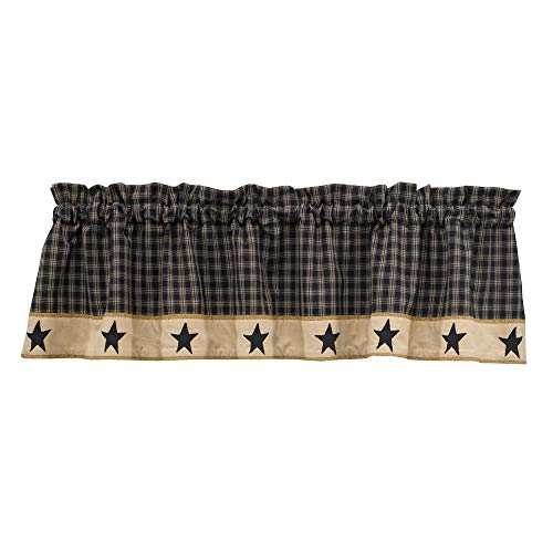 Park Designs Farmhouse Kitchen Valances for Windows - Sturbridge Star Lined | Fall Decor Window Valance Curtain | Plaid Curtain Windows | 60