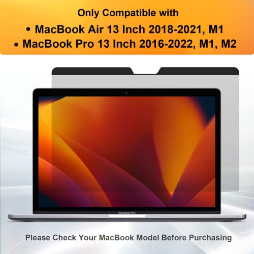 Mamol Privacy Screen Macbook Air 13 Inch(2018-2021, M1)/ Macbook Pro 13 In(2016-2022, M1, M2), Magnetic Removable Anti Blue Light Glare Filter, Anti Spy Screen Protector With Camera Cover For Apple Mac 13'' Laptop #TOP5