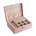 tianxiangjjeu Aufbewahrungsbox, doppelschichtige Schmuckschatulle, Sicherheitsschloss, Mikrofaser, Leder, verstellbare Fächer, Schmucketui für Ringe, Schmuck