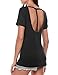 HOTOUCH Women Fashion Women's V-neck Clubwear Comfort Fit T Shirt (Black M)