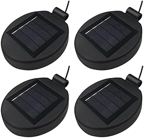 AQEENURA Solar Lantern Light Replacement Top,LED Solar Panel Lantern Lid Lights Replacement Part for Outdoor Flower DIY Solar Flower Lights Garden Patio Decor (4PCS)