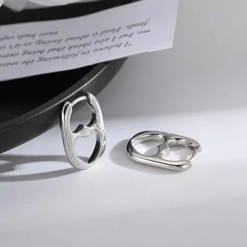 LUSSO 925 Sterling Silver Soda Tab Necklace Earrings, 14K Yellow Gold Bottle Cap Soda Can Tab Earrings For Women, Funny Small Hoop Earrings With Charm, Outer Banks Necklace Sarah Earrings2