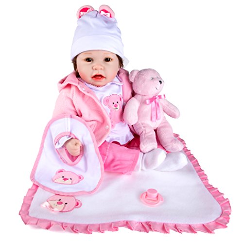Rolimate Muñeca Realista Realista, Conjunto de Juego de Regalos Tall Dreams, 55cm Bebé ponderado con Ropa y Accesorios, cumpleaños para niñas de 3 años o más (Trisha) Cover