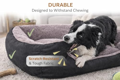 Image of SITSNOOZE Orthopedic Reversible Puppy Bed for Pets Up to 5 kg Washable Cushioned Sofa Mat for Small Pomeranian, Shih Tzu and Pug Dogs (Brown & Black, S)