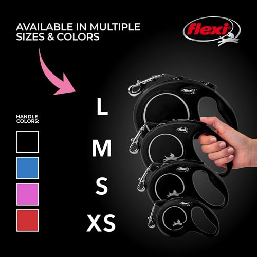 FLEXI New Classic Tape Retractable Dog Leash for Large Dogs Upto 110 lbs. – 26 ft., Black | Tangle Free Pet Walking Leash with One-Handed Brake, Pause, Lock|German Quality Product - Image 7