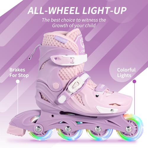 Locavun Inliner Kinder 4 Größen Verstellbare Inline Skates für Mädchen Größe 26-29 29-34 30-35...