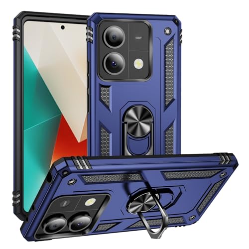 Max Power Digital Funda para móvil Xiaomi Redmi Note 13 5G con Anillo Giratorio 360 Metálico Imán Carcasa Magnética Rígida Antigolpes Resistente Soporte Bumper Case (Xiaomi Redmi Note 13 5G, Azul)