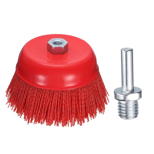 QUARKZMAN 6 Nylonfilament-Radbecherbürste 5/8-11 Gewindeschaft Schleifdrahtbürstenset Mit Bohradapter Für Rost/Korrosion/Farbrestentfernung Und Oberflächenreinigung