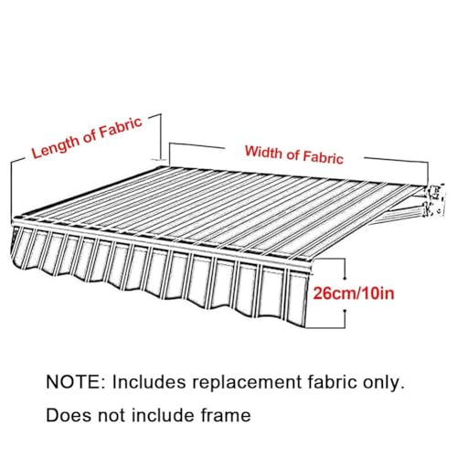 Toile de rechange pour auvent rétractable vert 4x2,5m en polyester avec cantonnière - 7