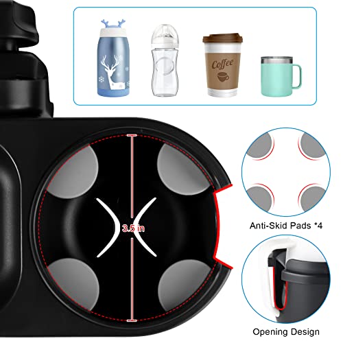 Image of Accmor Stroller Cup Holder with Tray, Universal Cup Holder Tray for Uppababy Nuna Doona Strollers, Bottle Drinks Holder for Stroller, Wheelchair, Walker