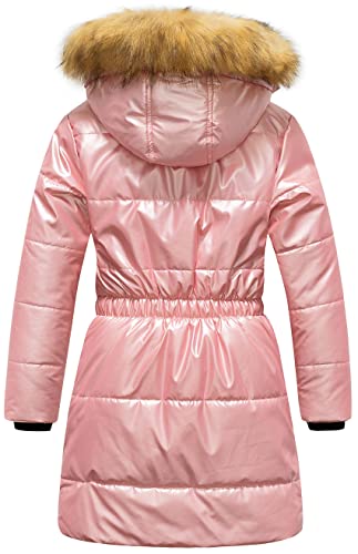 Creatmo Us Girls Shiny Winter Coats Heavyweight Medium Length Warm Jackets Down Alternative Outwear Rain Coats Shine Pink 14/16 #TOP1